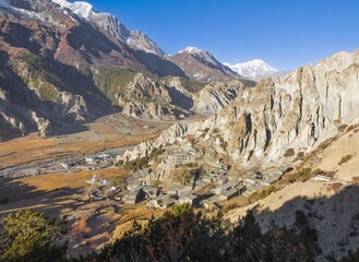 Himalayas, Nepal - The famous hiking on the roof of the world called Annapurna Circuit in Himalaya...