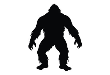 Fototapeta premium Bigfoot Silhouette Vector Illustration for T-Shirt, Logo, Sticker, Poster, and Print Designs