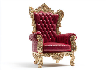 Luxurious Red Velvet Throne With Gold Detailing