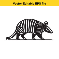 Stylized Armadillo Illustration: Vector Editable EPS file
