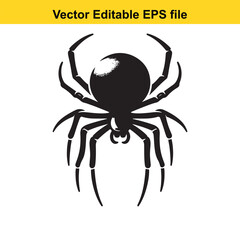 Black Widow Spider Vector Illustration Graphic Design