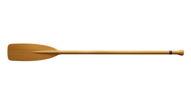 Isolated Wooden Paddle, Single Blade - Powered by Adobe