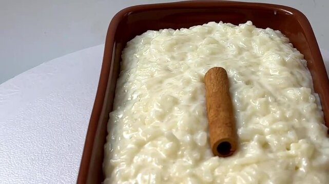 arroz doce, a brazilian sweet dessert made with rice