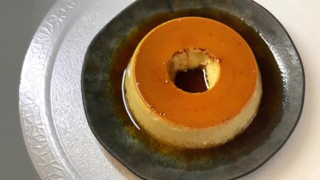 pudim de leite or milk pudding, traditional brazilian dessert with caramel