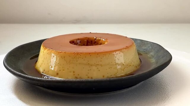 pudim de leite or milk pudding, traditional brazilian dessert with caramel