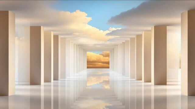 Dreamlike Floating Palace With Intricate Architecture, Golden Light Reflections, and Soft Surreal Chaos