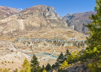Himalayas, Nepal - The famous hiking on the roof of the world called Annapurna Circuit in Himalaya...