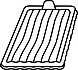 Shower mat black outline vector and illustration, coloring book page