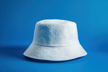 Light-blue bucket hat with a textured design.
