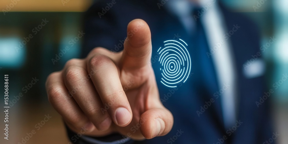 Poster the future of security fingerprint unlock technology for business verification and access control
