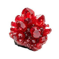 Vibrant Red Crystal Cluster: Gemstone Background Texture