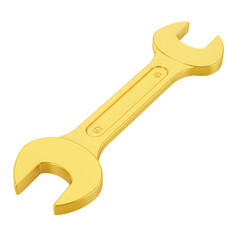 Golden Wrench: Repair Tool, Mechanic Equipment, Spanner, Hardware, DIY Project