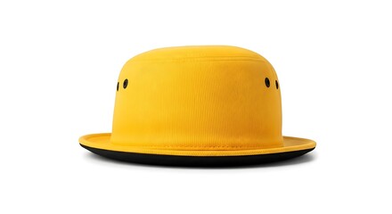 Fototapeta premium Yellow bowler hat isolated on white background