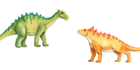 Cute and funny little dinosaur vector illustration on white background