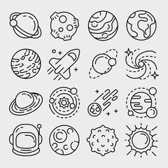 OUTLINE SPACE ICON SET