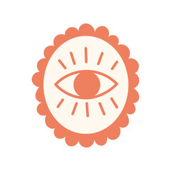 Mystical eye icon in scalloped frame