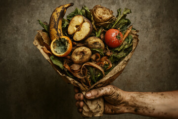A bucket made from organic food waste, intended for recycling