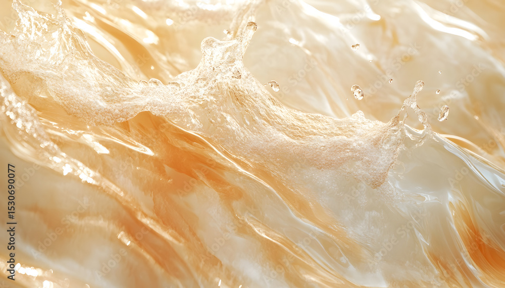 Poster abstract summer banner background transparent beige clear water surface texture with ripples and spl