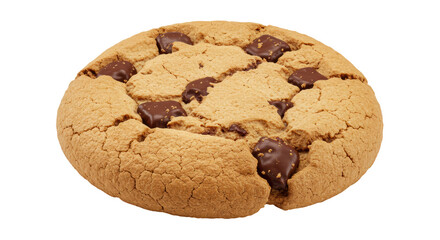 Isolated Chocolate Chip Cookie on White Background