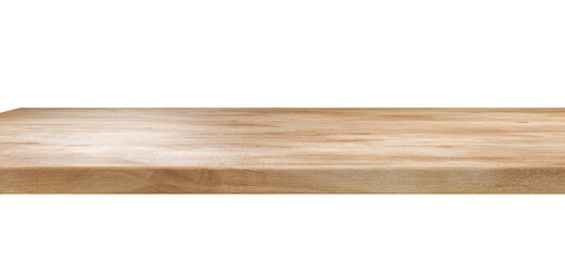 Rough textured wooden tabletop on transparent background, perfect for rustic food presentations, product mockups, or kitchen-themed designs..