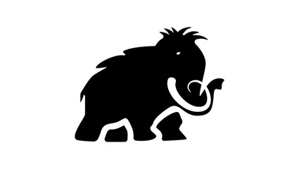 Mammoth symbol, black isolated silhouette