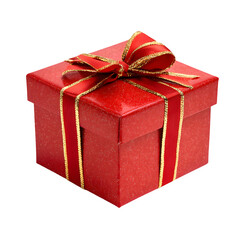 Obraz premium Christmas red gift box isolated on white background isolated white isolated stock detailed scene simple scene simple scene detailed view simple clear isolated detailed concept view simple simple clean