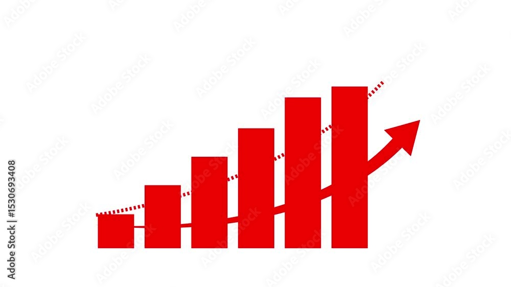 Poster business graph animation. finance business graph chart with up arrow . business managements, diagram