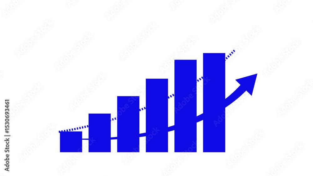 Poster business graph animation. finance business graph chart with up arrow . business managements, diagram