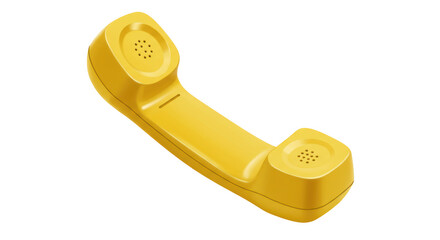 Isolated Yellow Telephone Handset