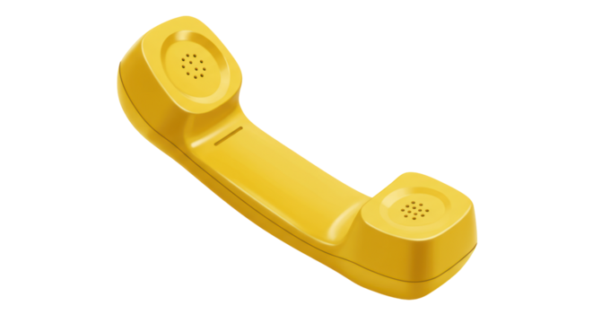 Isolated Yellow Telephone Handset