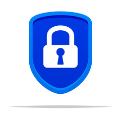 Shield with lock security icon vector isolated illustration