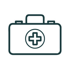 Obraz premium First aid kit isolated flat icon on white background