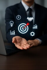 Business Strategy and Goal Setting Visualization with Digital Interface