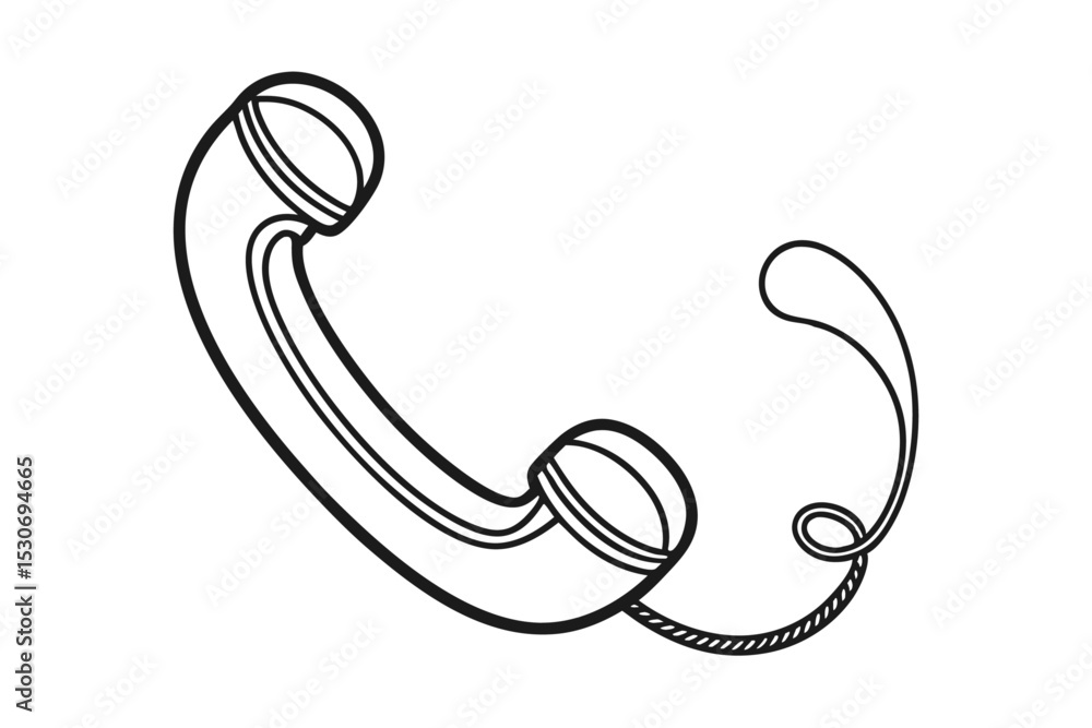Poster single line drawing of a mobile device isolated on transparent background