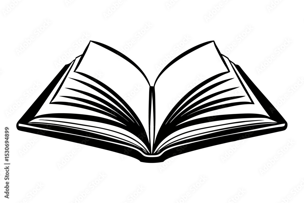 Poster open book held in hands illustration pages visible isolated on transparent background