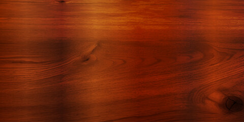"A Polished Close-Up of Brown Wood with High Gloss Lacquer, Featuring a Smooth, Reflective Finish and Visible Natural Grain, Perfectly Combining Warmth and Retro Sophistication"
