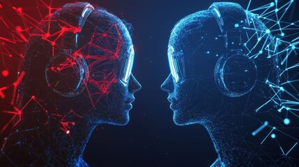 Two women with headphones on their heads