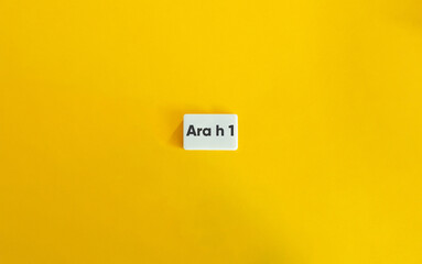 Ara h 1 Allergen on Wide Letter Tile with Minimal Yellow Background
