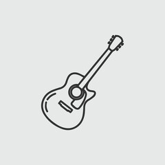 Simple line drawing of an acoustic guitar