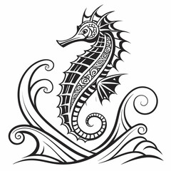 Obraz premium a tribal logo of a polynesian sea dragon