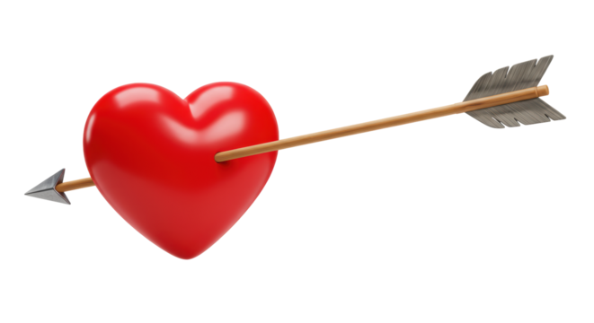 Isolated Heart with Arrow