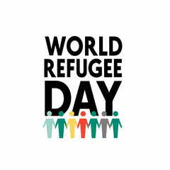 World refugee day unity diverse people