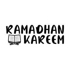 Ramadhan Kareem Islamic Handwriting Black and White Vector