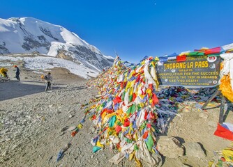 Himalayas, Nepal - The famous hiking on the roof of the world called Annapurna Circuit in Himalaya...
