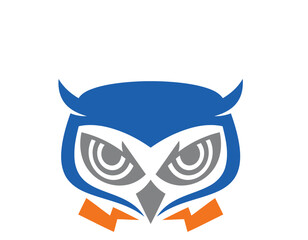 blue owl on white background