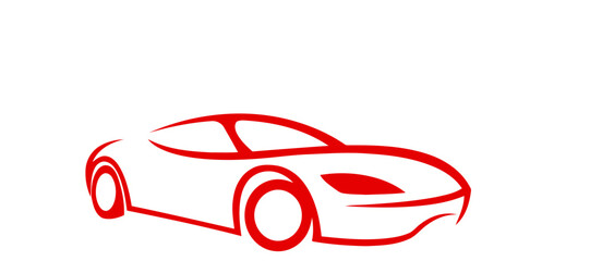 red car isolated on white