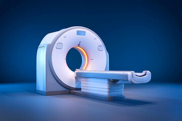 Modern MRI Machine with Glowing Ring Futuristic Medical Imaging 3D Render 