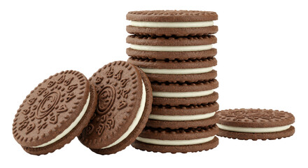 Isolated Chocolate Sandwich Cookies