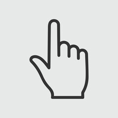 Simple hand cursor icon pointing upwards