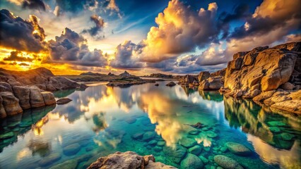 Tranquil Lake Reflection at Sunset